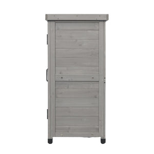 Potting Bench With Storage Cabinet And Metal Table Top For Outdoor