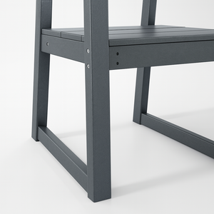 Grey HDPE Outdoor & Garden Armchairs with Backrest