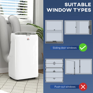 HOMCOM Inverter Air Conditioner, 14000 BTU Dual Hose Portable AC Unit