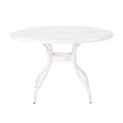 Tranquilius - Outdoor Round Dining Table With Lattice Tabletop, Umbrella Hole And Curved Legs - Best Buy Furniture