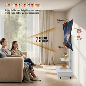 Adjustable Height Mobile TV Cart