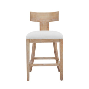 Upholstered Counter Height Bar Stools With Solid Rubber Wood Frame (Set of 2)