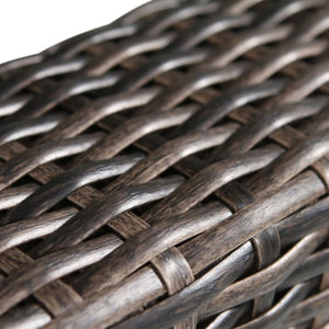 Rattan Wicker Patio Set With Cushions And Concrete Fire Pit