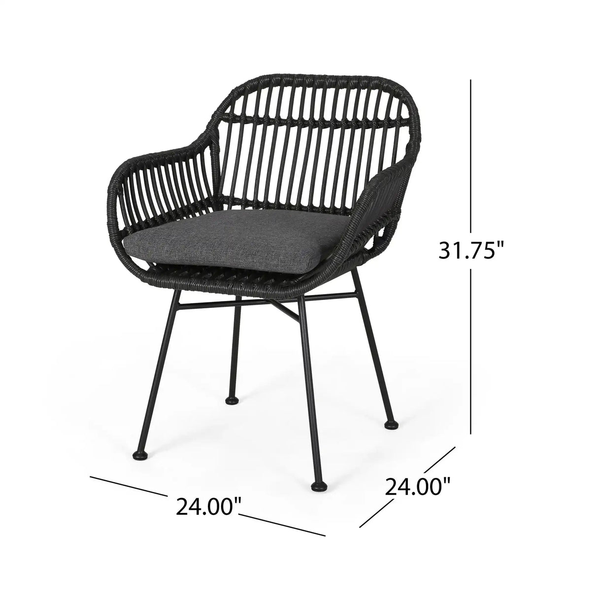Outdoor Rattan Accent Chair With Metal Legs - Best Buy Furniture