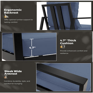 Modern 5 Seat Outdoor Patio Furniture Set With Coffee Table