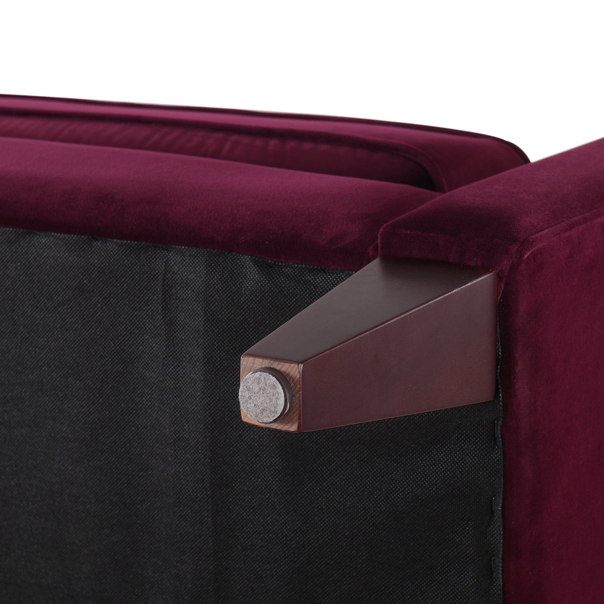 Jack 84" Modern Tuxedo Tufted Sofa, Burgundy Velvet