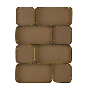 Mirror With en Metal Framed Decorative Rectangle Mirror For Bedroom Dressing Room, Hallway Or Living Spac - Gold