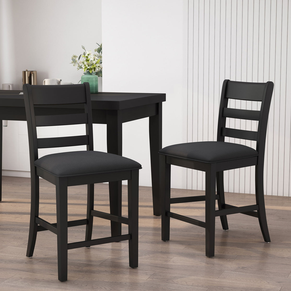 Farmhouse Upholstered Wood Counter Stools - Best Buy Furniture