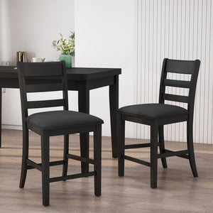 Farmhouse Upholstered Wood Counter Stools - Best Buy Furniture