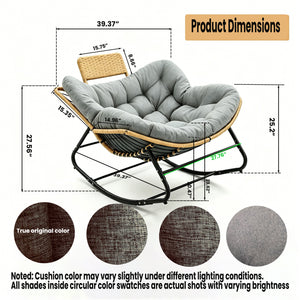 Papasan Rocking Chair - Outdoor & Indoor Oversized Lounge Chair