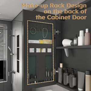 Aluminium Medicine Cabinet Mirror With LED Light And Defogging Function - Gray