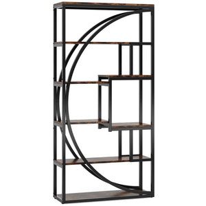 5 Tier Etagere Bookshelf With 8 Open Shelves Organizer For Living Room