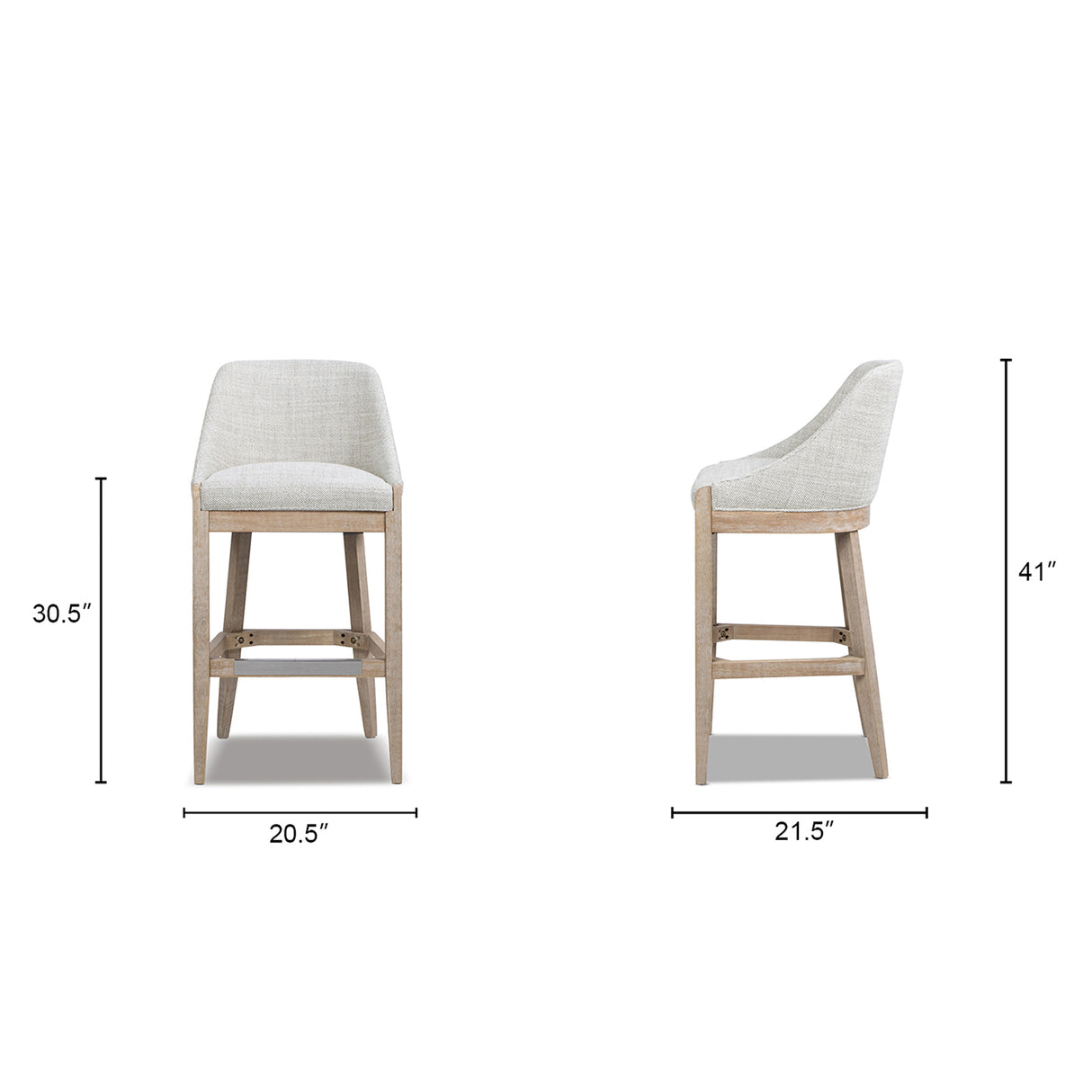 Newport 30.5" Coastal Curved Back Upholstered Barstool