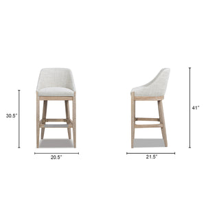 Newport 30.5" Coastal Curved Back Upholstered Barstool