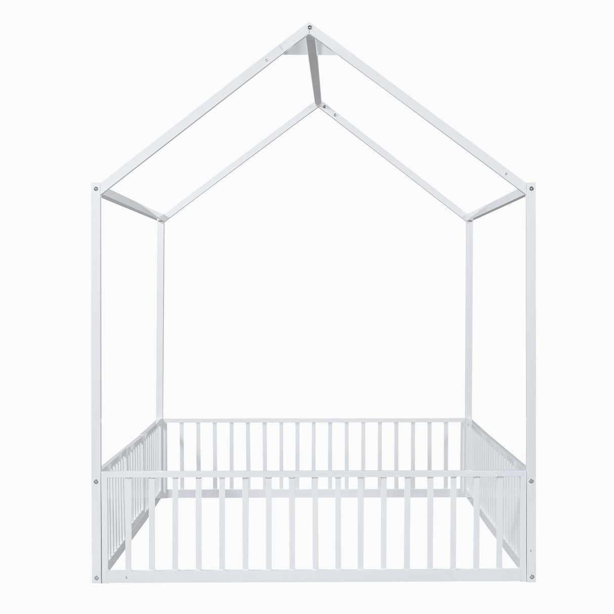 Metal House Bed With Fence And Door
