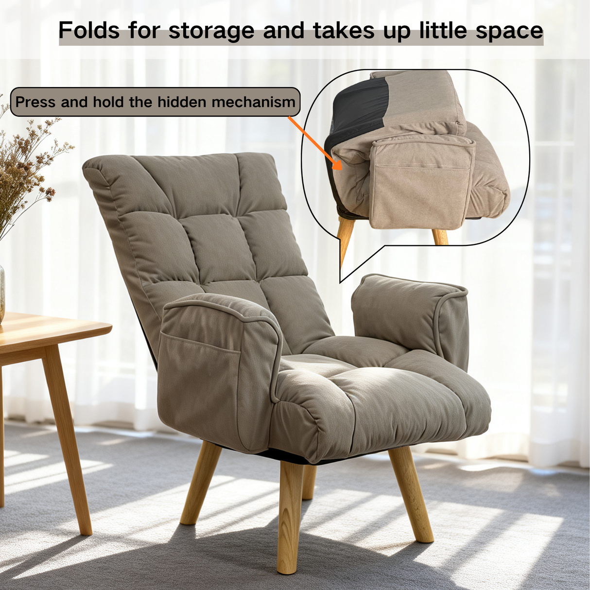Rotatable Adjustable Back Lazy Sofa Lounge Chair