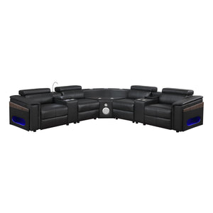 Nova - Sectional With Bluetooth Speaker, LED And Lifting Wine Cabinet