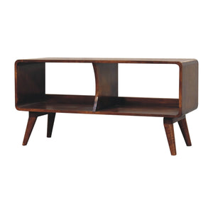 Solid Wood Curved Chestnut Media Unit