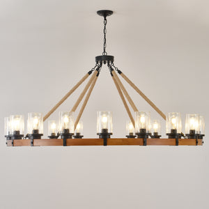 18-Light Rustic Wagon Wheel Chandelier