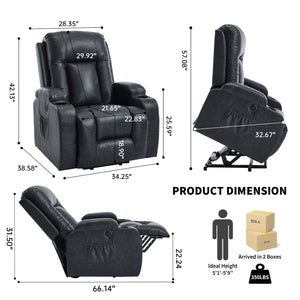 Dark Recliner with Power Lift Assistance