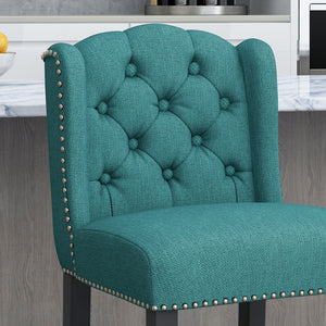 Vienna - Fabric Tufted Counter Stool With Nailhead Accents (Set of 2)