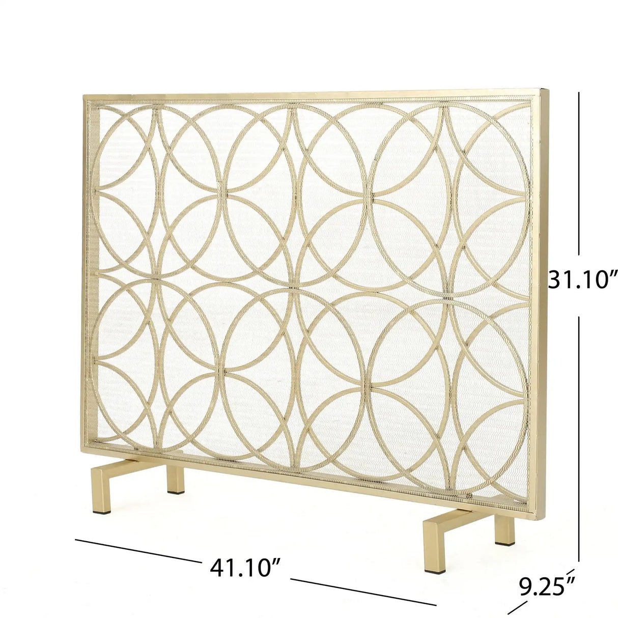 Thayer - Single Panel Iron Fireplace Screen With Geometric Design - Best Buy Furniture