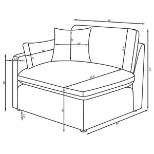 Greeley - 6 Piece Upholstered Modular Sectional Sofa - Ivory