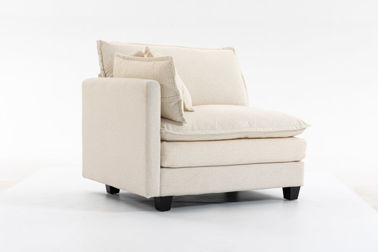 Modern 2-Seats Sectional Sofa with Waist Pillows