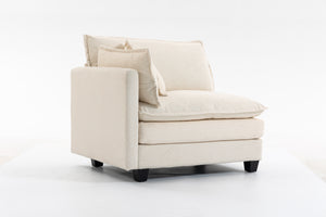 Modern 2-Seats Sectional Sofa with Waist Pillows