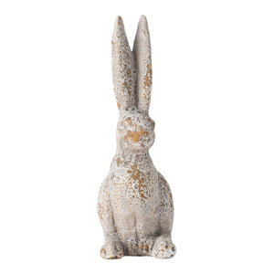 Weathered Cement Rabbit Statue
