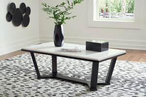 Fostead - Rectangular Cocktail Table - White / Espresso - Best Buy Furniture