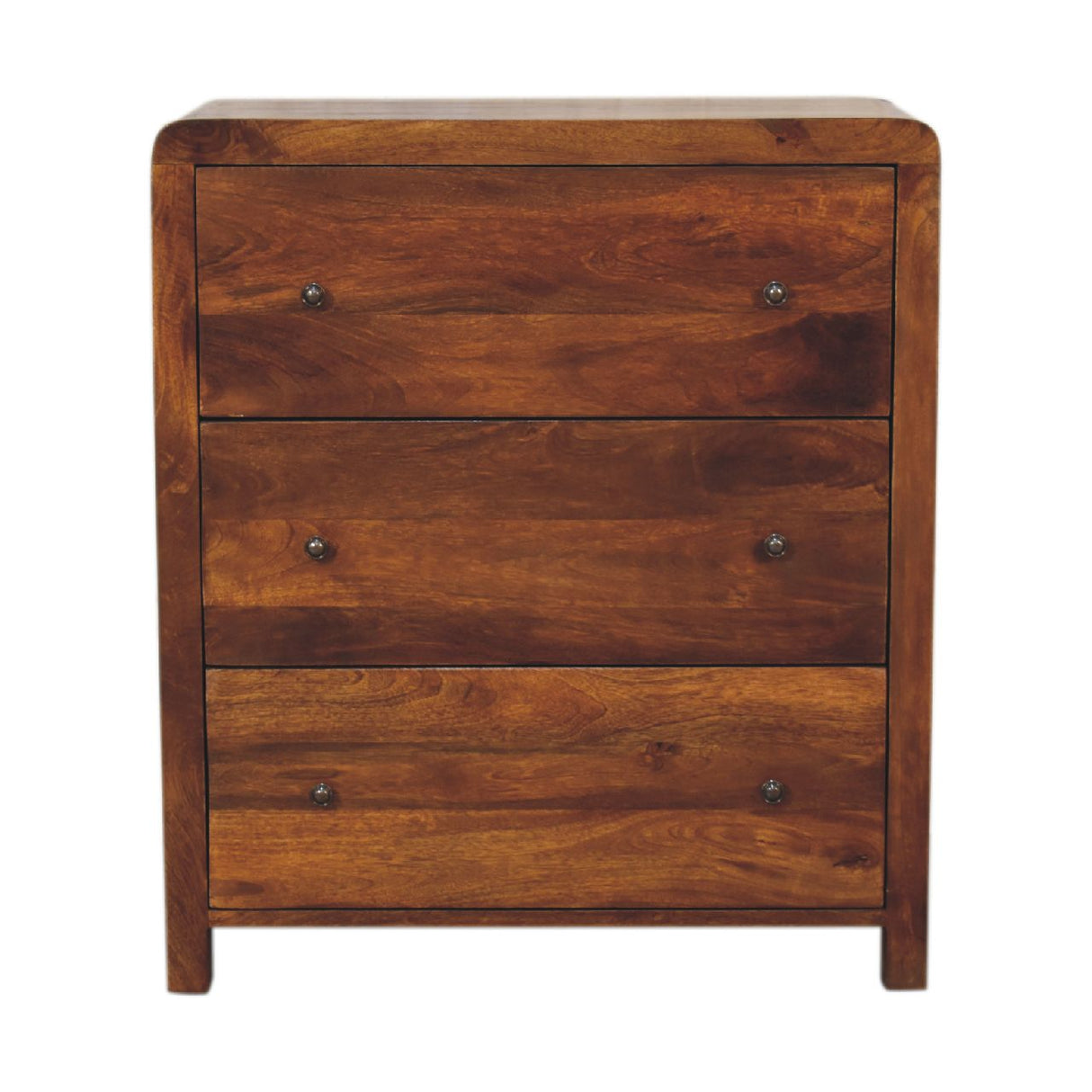 Solid Wood Aspen Chest, 3-Drawers, Chestnut