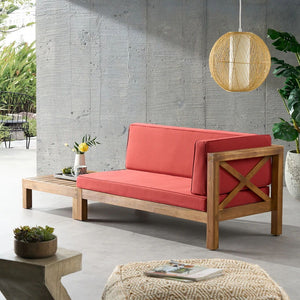 Brava - X Back Corner Bench With Coffee Table