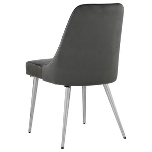 Padded Side Chair Of 2) With Upholstered Seat And Polished - Gray
