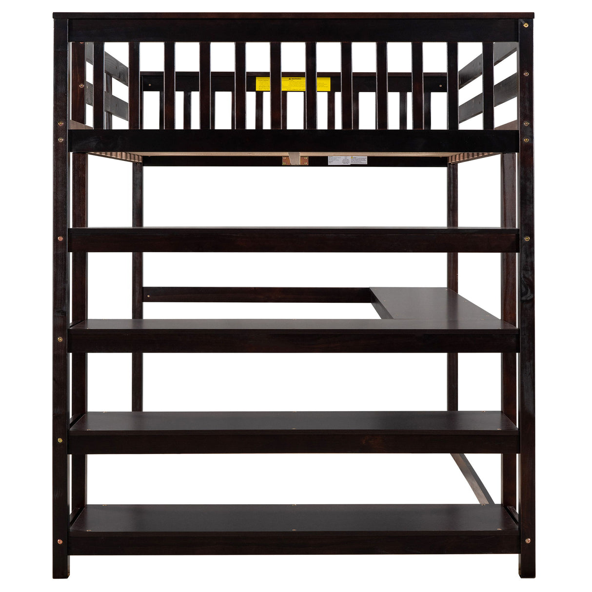 Loft Bed With Storage Shelves And Under Bed Desk