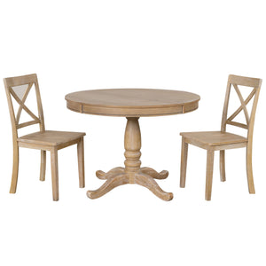 Modern Dining Table Set For 4, Round Table And 4 Kitchen Room Chairs, 5 Piece Kitchen Table Set For Dining Room, Dinette, Breakfast Nook