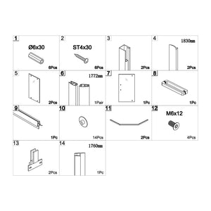 Diamond Shaped Corner Shower Door, Inward Sliding, Stainless Steel Frame
