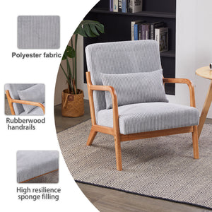 Accent Arm Chair With Pillow Upholstered