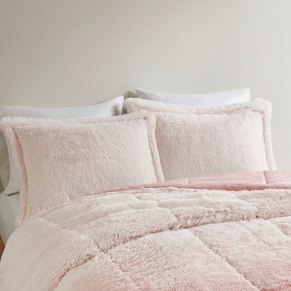 Twin/Twin XL Ombre Shaggy Long Fur Comforter Mini Set