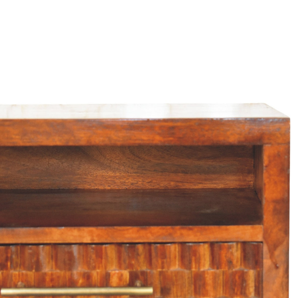 Solid Wood Cadiz Textured Bedside Table