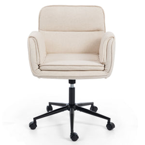 Criss Cross Swivel Desk Chair With Adjustable Armrests & Wheels For Home Office