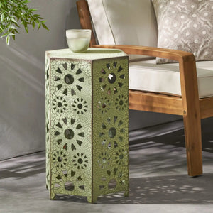 Galore - Side Table With Sunburst Cut Out Design - Best Buy Furniture