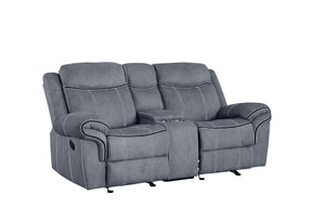 Zubaida - Two Tone Recliner Loveseat With USB Port Console