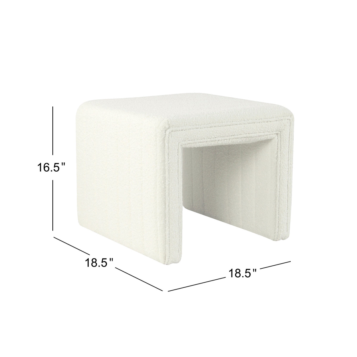 Ada Footstool Ottoman, Channel Tufted