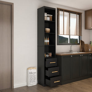 85.04" Tall Storage Cabinet with Drawer and Shelves