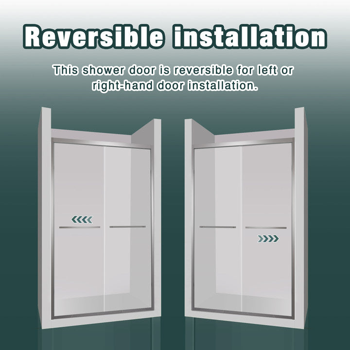 Premium Aluminum Frame Double Sliding Shower Door