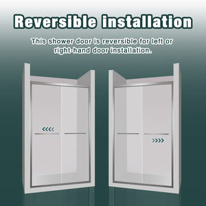 Premium Aluminum Frame Double Sliding Shower Door