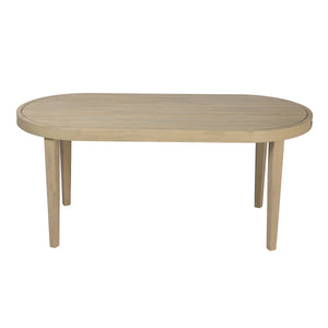 70" Oval Acacia Wood Outdoor Dining Table with Slatted Top