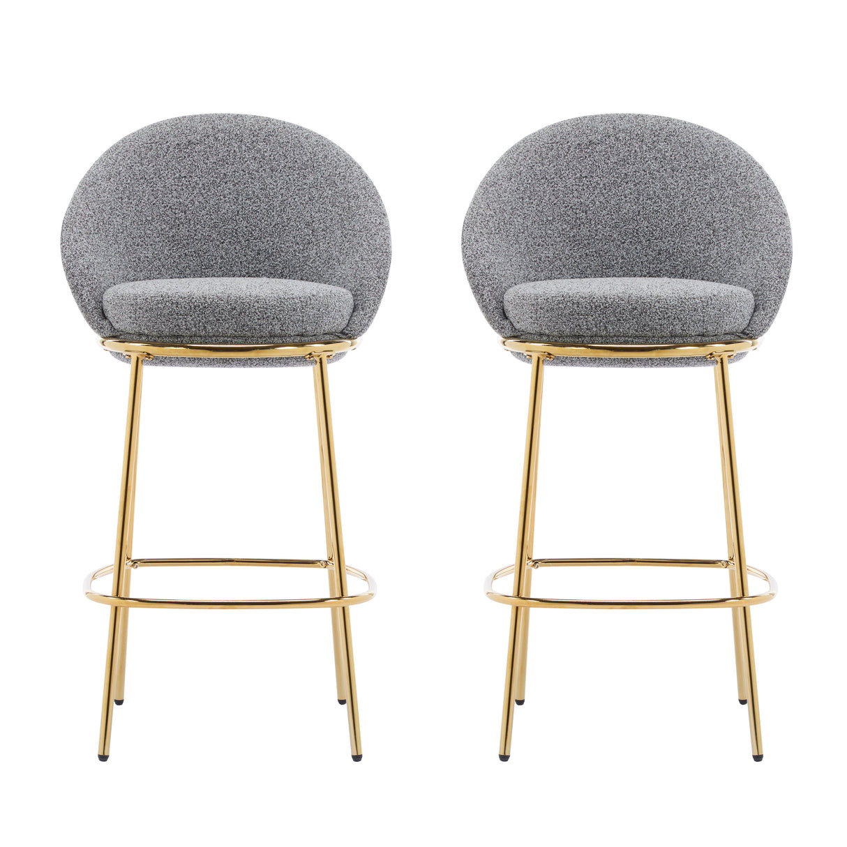 Celano Indoor Metal Upholstered Barstool Set of 2