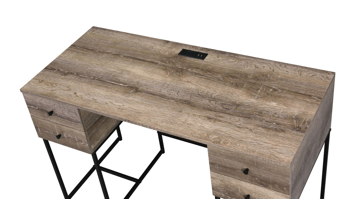 Desirre - Wirting Desk With USB Port - Oak - Best Buy Furniture